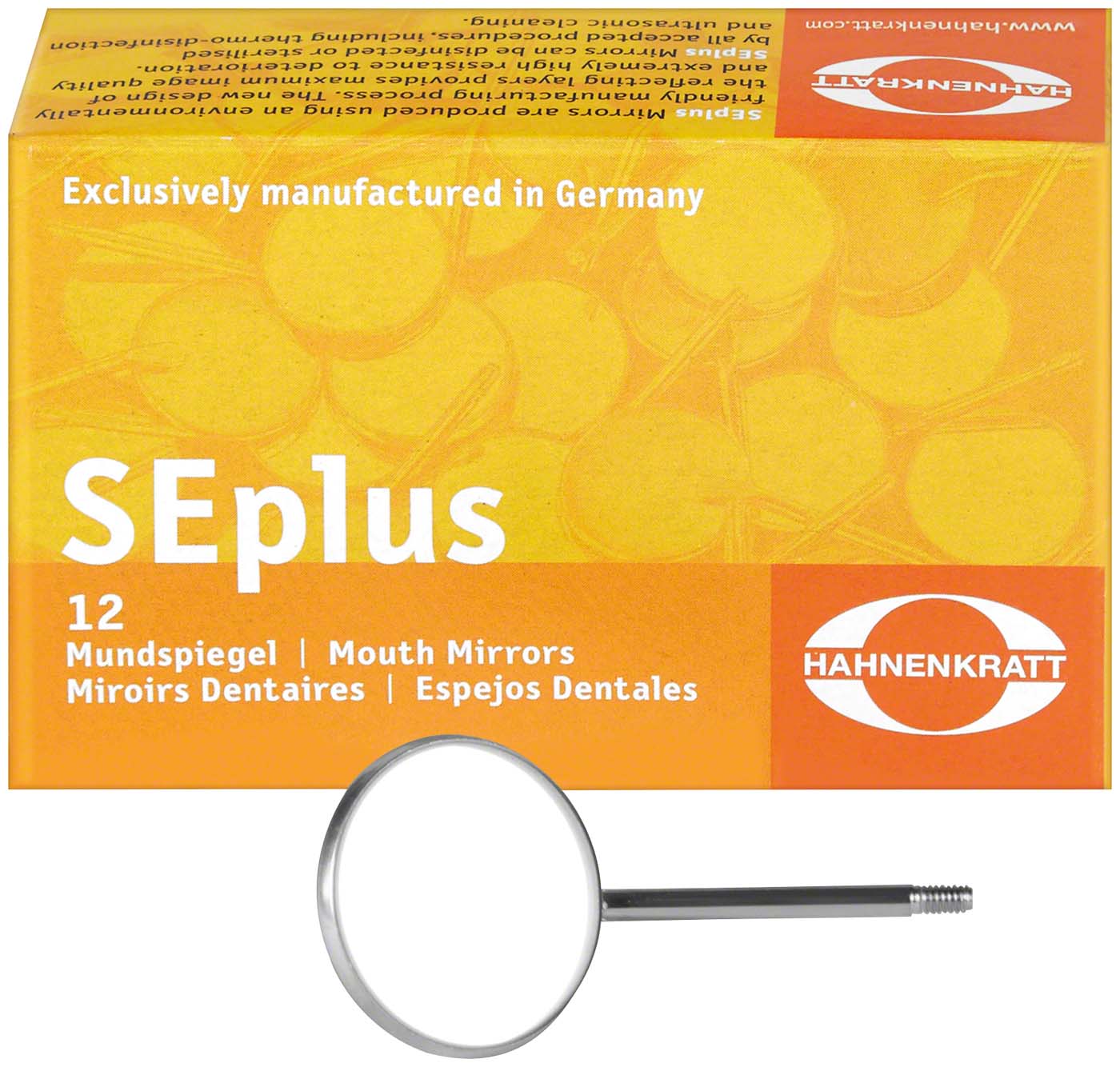 SEplus Mundspiegel 12 Stück SS-Stiel 5 hohl, Ø 24 mm